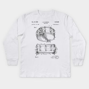 Snare Drum Thompson Patent Black Kids Long Sleeve T-Shirt